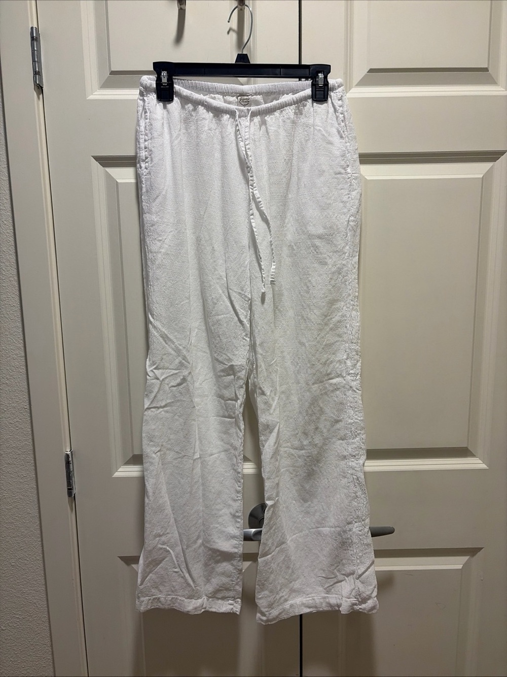 White linen Drawstring Lounge Pants